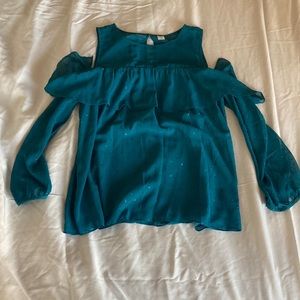 Old Navy Green Blouse with cut outs.  Size Medium